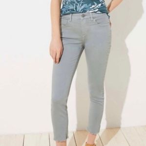 Loft 'Modern Skinny Crop' Fringed Ankle Pants